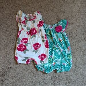 Good Lad Tropical Floral Baby Rompers